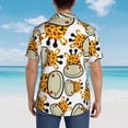 thumbnail image 6 of Bixox Men's Hawaiian Shirts Men's Giraffes Head ,Cartoon Giraffes Print Short-Sleeve Shirt-X-Large, 6 of 8