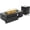Black, variant on Evita 42" Propane Fire Pits for Outdoor 50,000 BTU Gas Fire Pit Table with Lid ,Glass stone,Windguard Glass,Tank Cover,LED Light Strip