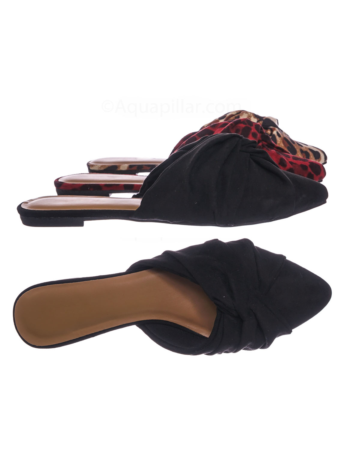 pointed toe slide sandals