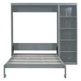 thumbnail image 5 of Queen Size Murphy Bed Wall Bed with Shelves,Gray, 5 of 9
