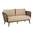 thumbnail image 3 of Christopher Knight Home Modern Outdoor Wicker Loveseat with Waterproof Cushions, Metal Frame, Beige, 3 of 10