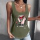 thumbnail image 2 of Gibobby Mujeres Casual Camisas diarias Camiseta sin mangas Estampado gráfico U Cuello Camiseta casual Tops Túnica Blusa Chaleco(Verdemilitary,M), 2 of 5