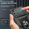 thumbnail image 2 of LeYi for Samsung Galaxy A 25 5G Case, Galaxy A25 Phone Case with Slide Camera Cover + [2 Pack] Tempered Glass Screen Protector, Military-Grade Case with Ring Kickstand for Samsung A25, Black, 2 of 7