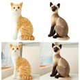 thumbnail image 1 of 2 uds. De juguetes de peluche para gatos, decoración de almohada de gatos siameses para sillas de sofá de oficina sentado y gato naranja sentado perfke Juguetes de peluche, 1 of 9