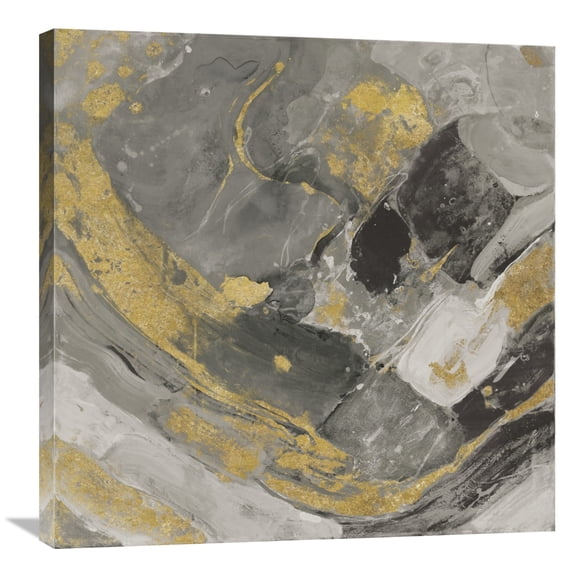 Global Gallery Albena Hristova 'Arroyo Gold and Black' Canvas Wall Art