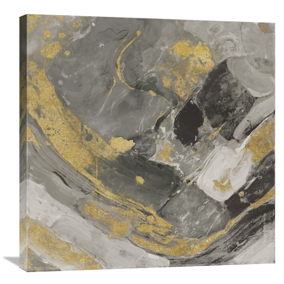 Global Gallery Albena Hristova 'Arroyo Gold and Black' Canvas Wall Art