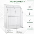 thumbnail image 4 of Dranite 5'x4'x7' Lean-to Greenhouse, Walk-In, Roll-up Window, PE, White, 4 of 11