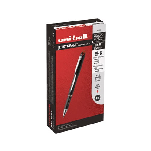 Jetstream Stick Ballpoint Pen Bold 1 mm, Red Ink, Black Barrel