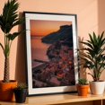 thumbnail image 3 of Sunset over Minori 03 - Minori Campania Italy Photography Sunset Coastal Cityscape Landscape Architecture Scenic Travel Poster Black Framed Wall Art Print 5 x 7 inches, 3 of 8
