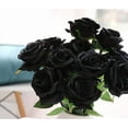 thumbnail image 3 of Zukuco 15pcs Champagne Roses Artificial Flowers Silk Fake Flowers Realistic Faux Roses Bouquet Long Stem for Wedding Home Party Birthday Decoration (Black), 3 of 7