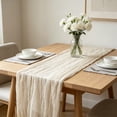 thumbnail image 6 of chaungfeng White Cheesecloth Table Runner,35 x 71 inch Gauze Table Runners,Semi Sheer Cheese Cloth Fabric Table Runner for Wedding,Party,Bridal Shower Decoration, 6 of 6