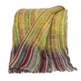 thumbnail image 2 of HomeRoots Ultra Soft Yellow Striped and Colorful Handloomed Throw Blanket Red, 2 of 5
