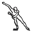 thumbnail image 2 of Athlete Lines Character Sculpture, Abstract Geometric Figure Statue Metal Art Ornament for Home Desktop, 2 of 7