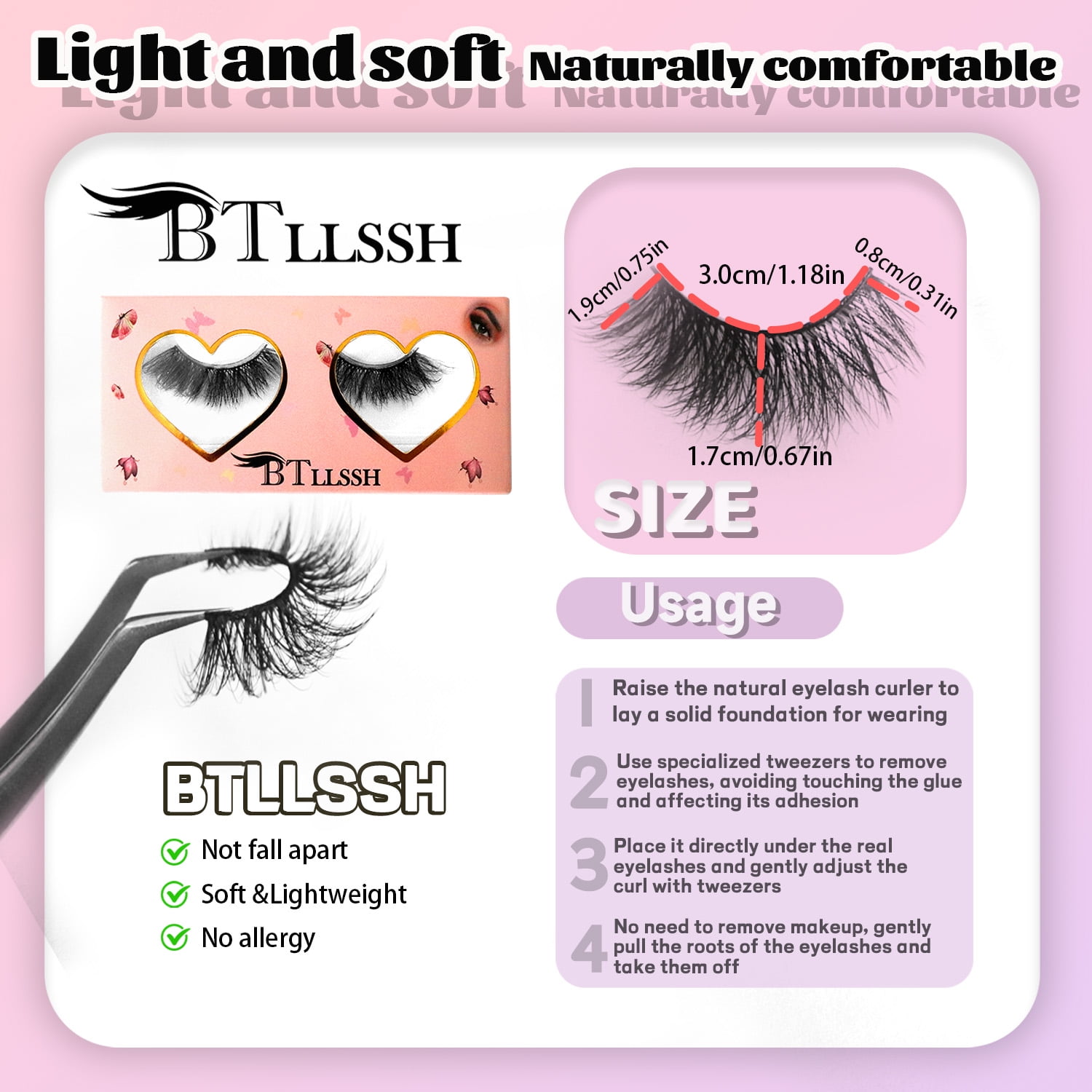False 24 PAIR 4 Styles Eyelashes Cross Fluffy Natural BTLLSSH