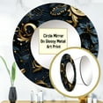 thumbnail image 3 of Designart "Gilded Black Paisley I" Paisley Round Mirror Wall Decor Contemporary - Large Black Round Bathroom Mirror - Round Mirror - 29" x 29", 3 of 6
