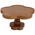 thumbnail image 2 of Flower-Shaped Rustic Wood Cake Stand – Acacia Wood Dessert Riser, Multi-Use Serving Tray, Farmhouse Cake Pedestal, Compact Home & Event Dessert Holder, 2 of 6