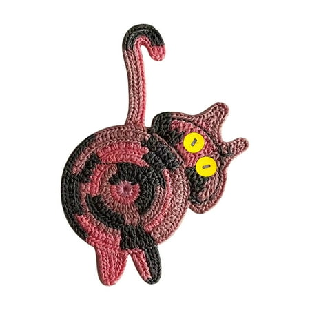 

Jmntiy Cat Butt Funny Drink Mat Handmade Crochet Mat Absorbent Mat Suitable For Home Office Decoration Cat Love Cat Gift Clearance