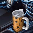 thumbnail image 6 of Halloween Witchy Icons on Orange Pattern Tumbler with Handle and Lid,40oz Double Wall Vacuum Insulated Tumbler,Cups Gift for Women and Men, 6 of 7