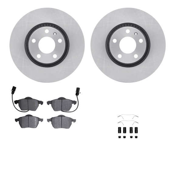 Dynamic Friction Company Front Brake Rotors with 5000 Advanced Brake Pads includes Hardware 6512-73301