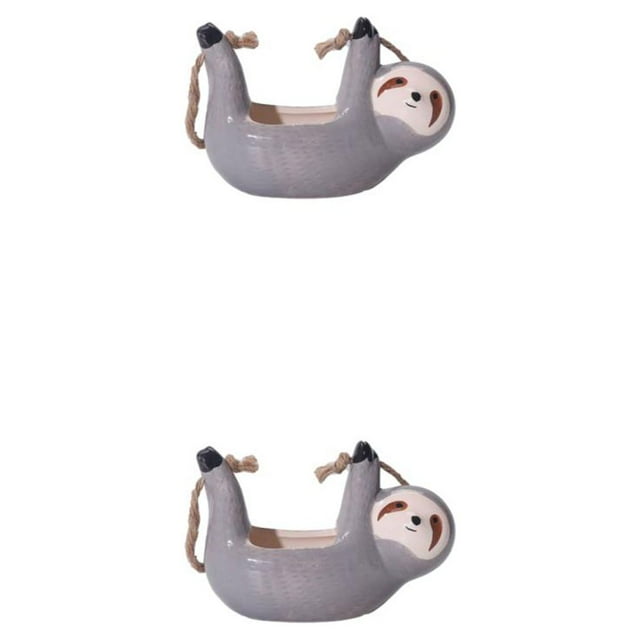 Advancent Maceta de cerámica llamativa de cerámica para decoración de plantas, elegante y multiusos Gris 2Conjunto