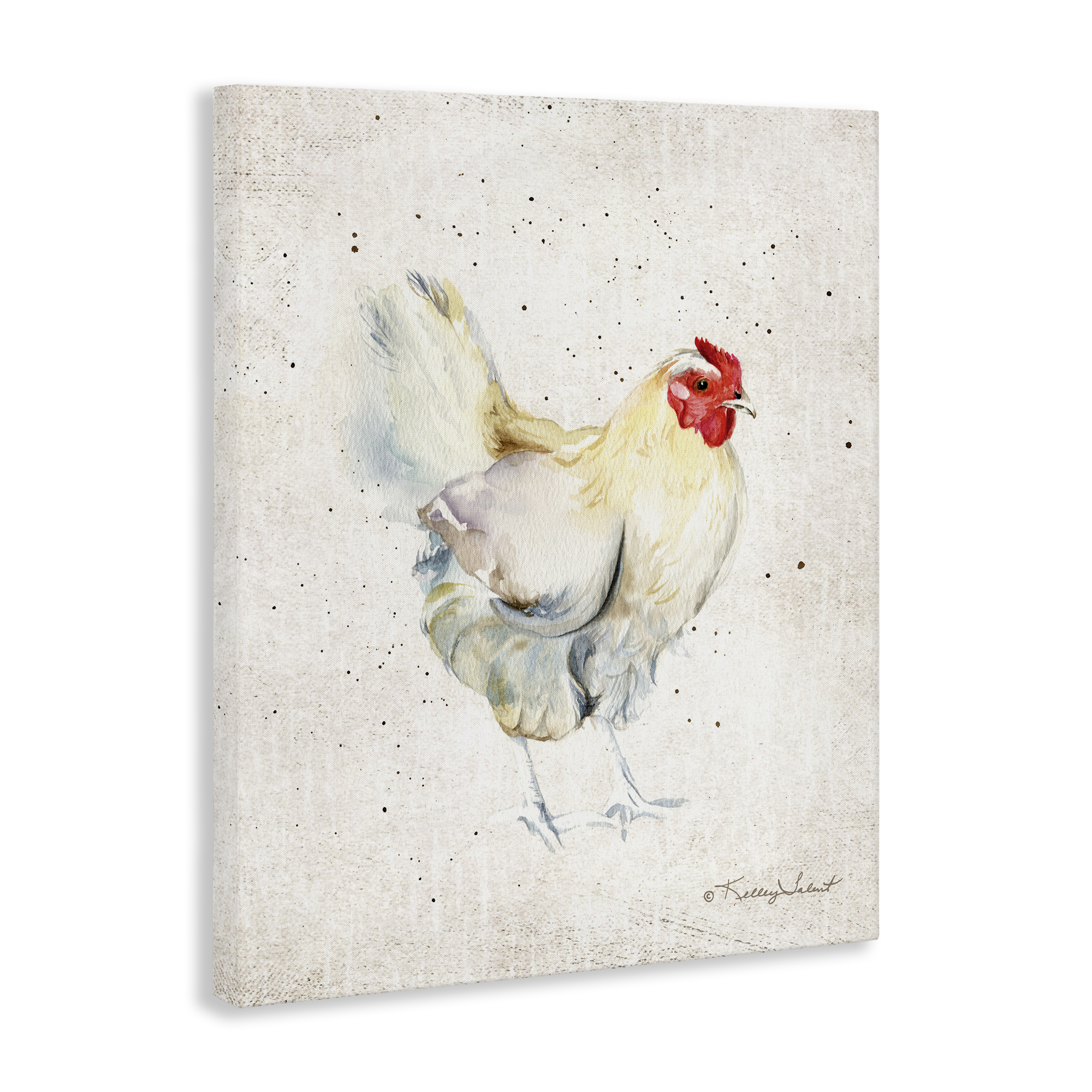Stupell Industries Chicken with Speckled Paint Animals & Insects Painting Gallery Wrapped Canvas Art Print Wall Art, 30 x 40