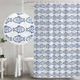 thumbnail image 5 of Ocean Blue Fish Shower Curtain, Waterproof Shower Curtains for Bathroom, Summer Fishing Coastal Nautical Simple Washable Fabric Bathtub Curtain Set Bath Decor with 12 Hooks Stall 36"x72", 5 of 8