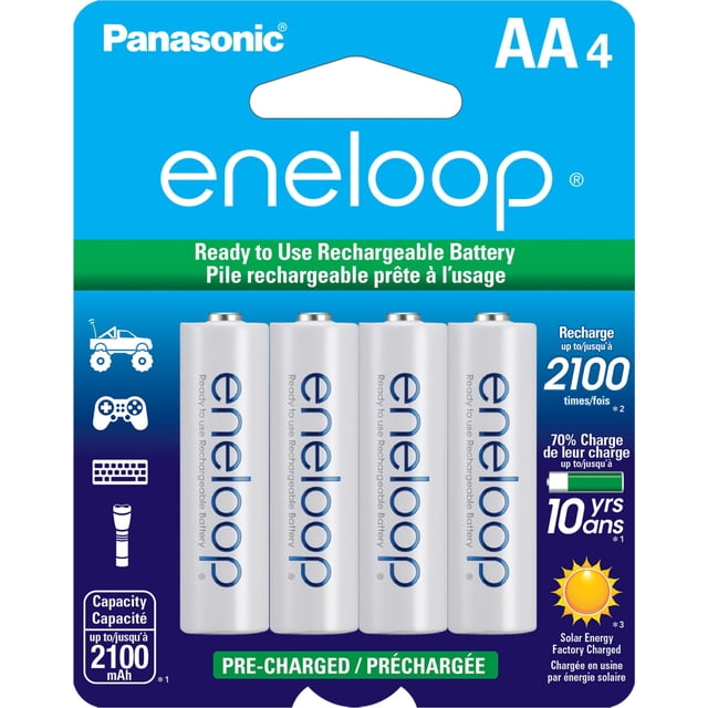 Panasonic eneloop AA Baterías recargables, AA, Paquete de 4