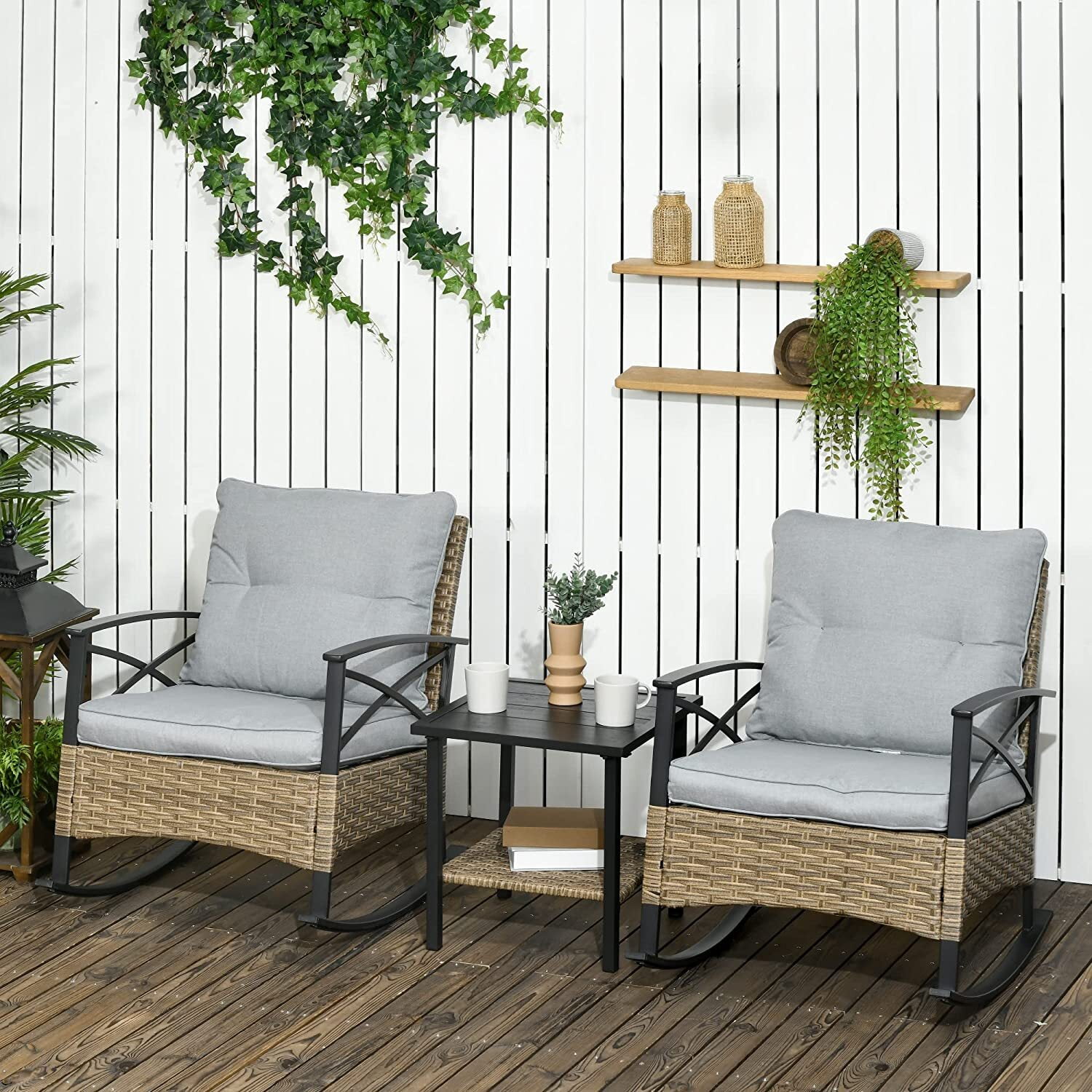 Better Homes Gardens Roxbury 3 Piece Cushion Rocking Chair Set Walmart