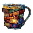 thumbnail image 1 of Taza de libro pintado, taza de café, decoración del hogar, de café creativa de resina para bibliotecarios, lectores, escritores, bibliófilos, amantes Estilo B, 1 of 8