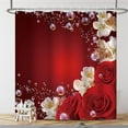 thumbnail image 6 of Flower Shower Curtain Elegant Red Rose White Pear Flower Bubble Happy Valentines Day Bathtub Curtain Shower Curtain for Bathroom 72W x 84L inch, 6 of 6
