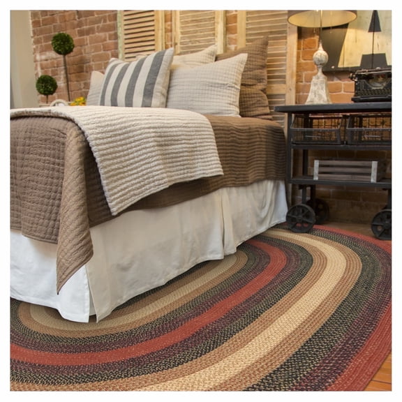 Homespice Highland Oval Rugs 6x9' Perfect Oval Rugs for Dining Room Table & Country Home Decor Bedroom, Your Choice of Jute Braided Rug for Lodge Style Decor