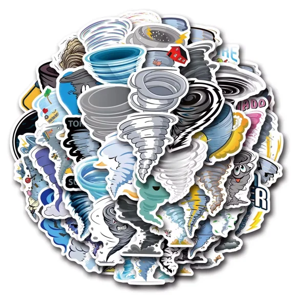 55 Pcs Tornado Stickers Extreme Weather Decals Hydro Yeti Car Free Shipping!