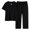 🔥 Black, variant on Dianli Men's Casual Solid Color Round Neck Notch Short Sleeve Pullover Shirt and Loose Waist Long Pants Set, Cotton Comfortable Two Piece Loungewear, Lightweight Relaxed Fit for All Seasons Pink M