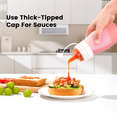 thumbnail image 5 of Mrsdry 12 oz Condiment Squeeze Bottles For Sauces, Leak Proof Condiment Container with Extra Interchangeable lid for Oil, Honey & Dressings, 4 Pack, 5 of 10