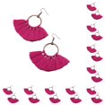 thumbnail image 1 of Jumpingount 1 par de pendientes de borla bohemios llamativos, pendientes colgantes en forma de abanico para fiesta, pendientes para el Día de San Fucsia 10Conjunto, 1 of 6