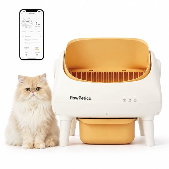PawPetica Smart Self-Cleaning Litter Box for Multiple Cats | APP Control, Safety Sensors & Odor-Lock Design, 10.5L Bin, Cat Litterbox (Only Supports 2.4G Wifi), Festival Gift Petlovers