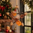 thumbnail image 6 of MMJ Christmas Decor Rattan Wreath with Dried Orange Pinecones Berries, Five-Pointed Star Hanging for Door Wall Christmas Decor 9.84x9.84in, 6 of 7