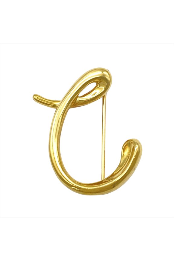 Pre-Owned Tiffany & Co. Letter C Brooch, 18K Yellow Gold, 7.6g, Men's.