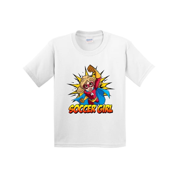 Inktastic Soccer Girl Superhero Youth T-Shirt