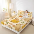 thumbnail image 3 of Erosebridal Cute Capybara Full Size Sheets,Orange Flowers Green Leaves Bed Sheets For Girls Kids 4pcs, 3 of 6