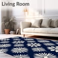 thumbnail image 2 of ODIKA 5x7 Machine Washable Non-Slip Area Rug, Nordic Starburst Motif with Minimalist Detailing High Traffic Rug with Pad, Blue, 478130, 2 of 8