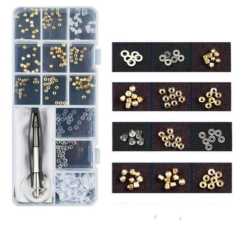 Eyeglasses Repair Kit Tiny Screws Nose Pads Micro Screwdriver Tweezer Glasses Screws Kit for Sunglass Eyeglass Watch Repair GOLD SCREW NUTS Walmart