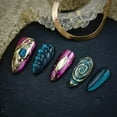 thumbnail image 2 of Handmade Original multicolored Spiral Vortex Almond Press on Nails, Statement Almond Nail Set,10 Pieces, Size m, 2 of 9