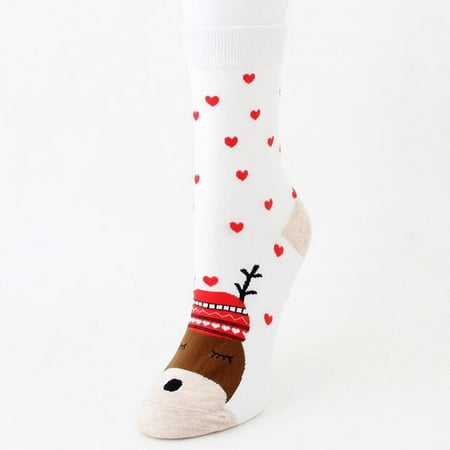 

Huachen Christmas Women Coral Fleece Socks Print Thicker Anti-slip Floor Carpet Socks