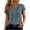 Gray, variant on Zulora Women's Summer Casual Crew Neck Short Sleeve Button Placket Pleated Top Blouse