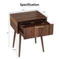 thumbnail image 2 of Ktaxon Set of 2 Solid Wood Nightstand,  End Table, Side Side End Table for Bedroom Furniture, Brown, 2 of 7