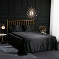 thumbnail image 4 of WONESION Satin Sheet Set 3 Piece Hotel Soft Sikly Deep Pocket Bed Sheets,Twin,Black, 4 of 5