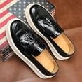 thumbnail image 7 of Men's Leather Platform Slip On Tassel Loafers Round Toe Low Top Comfort Non-Slip Luxury Dress Shoes Casual Formal Business Work Penny Loafers, 7 of 7