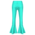 thumbnail image 5 of iEFiEL Kids Girls Jazz Hip Hop Dance Flare Pants Gymnastics Yoga Bell Bottoms Lake Green 10, 5 of 6