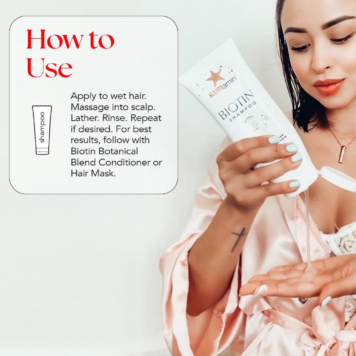 HAIRtamin® Biotin Shampoo – Promotes Stronger, Thicker-Looking Hair for Enhanced Volume and Health